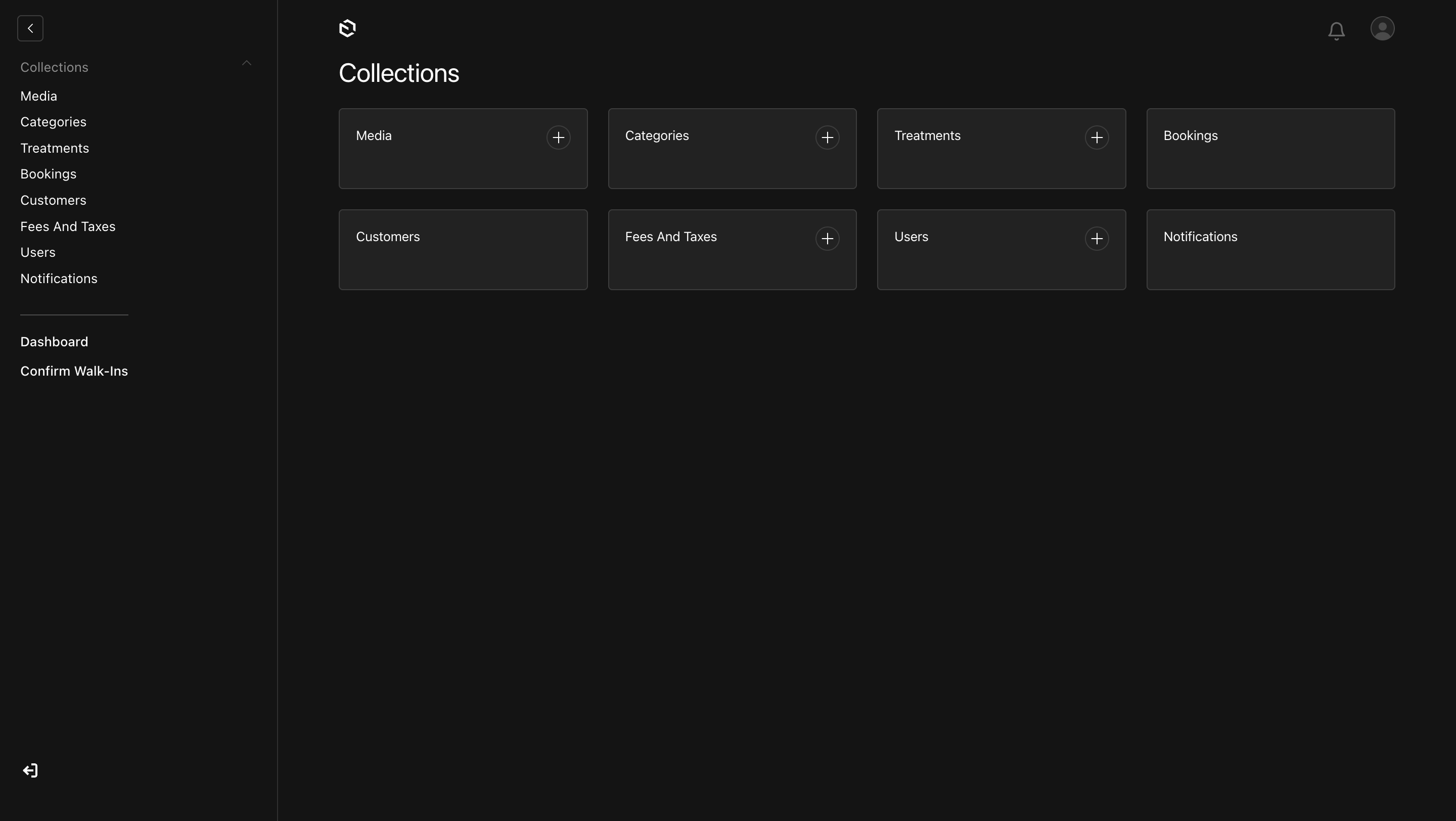 Admin CMS – Main View