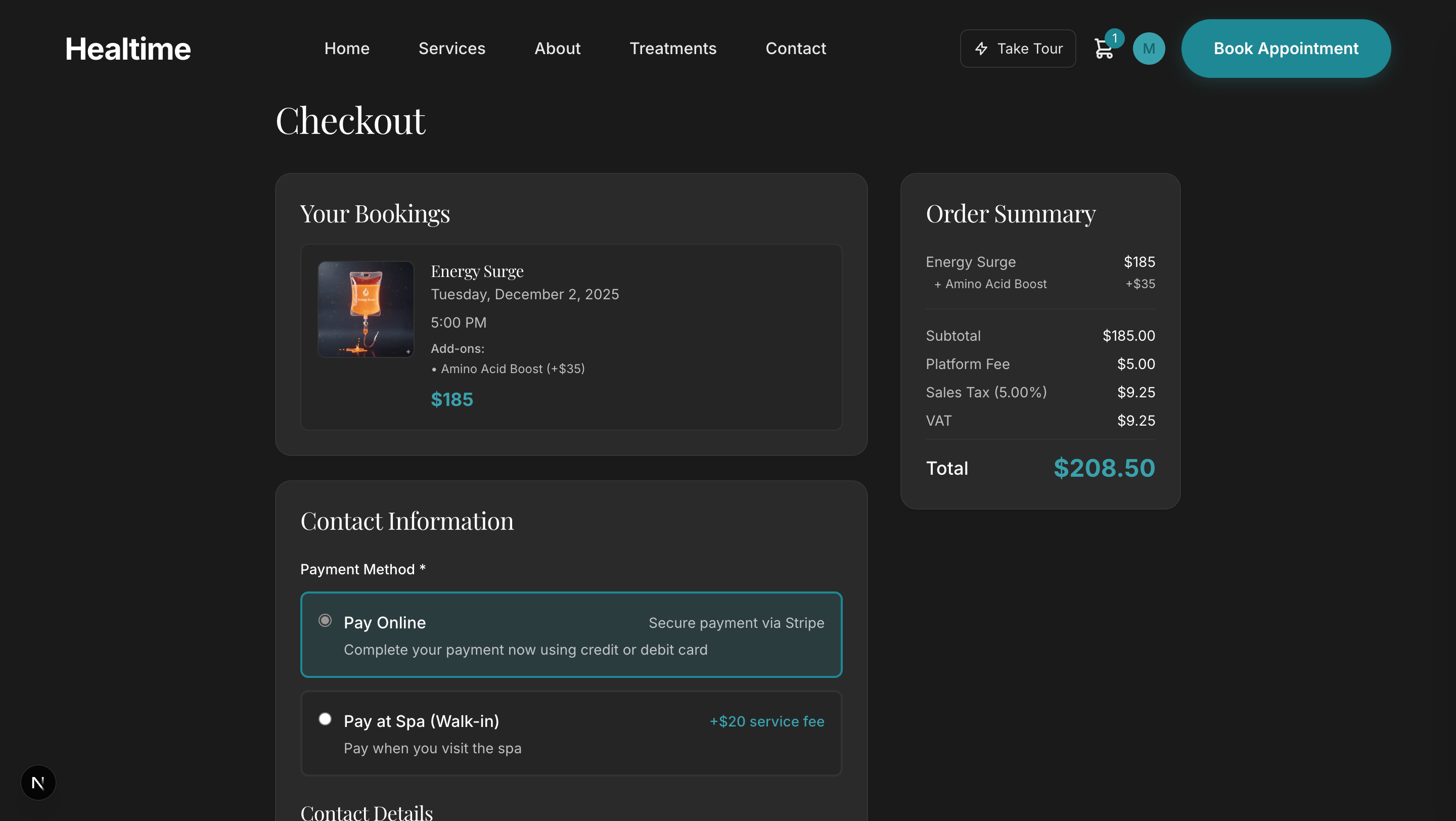 Booking Step 4 – Checkout