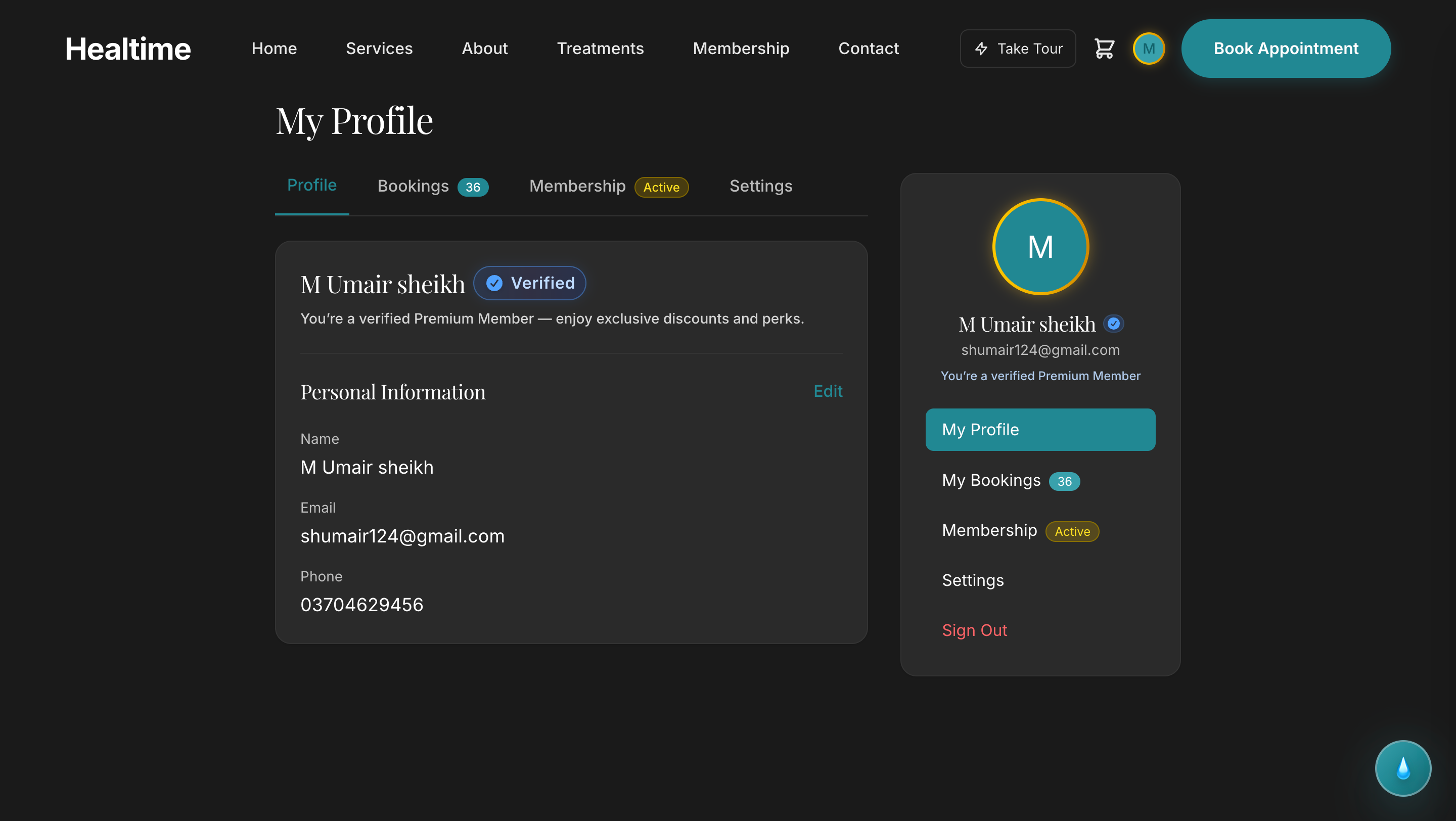 Customer Portal – Membership Profile